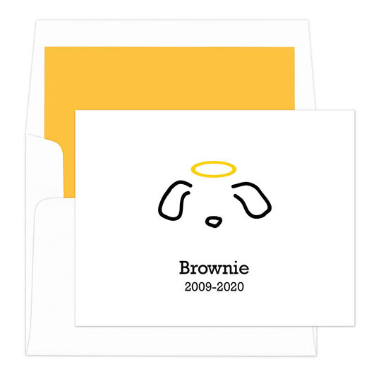 White Silhouette Pet Sympathy Cards